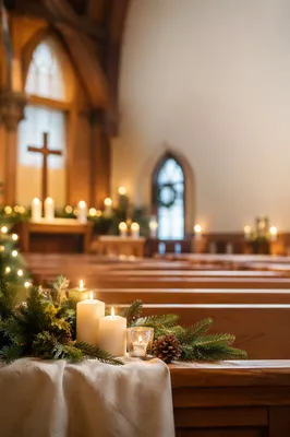 Warm Christmas Church Service Invitation Background