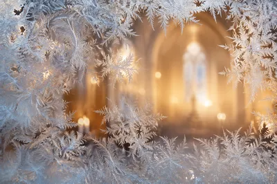 Frosted Christmas Church Invitation Background