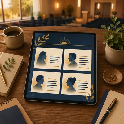 Church Conference Speaker Lineup on Tablet
