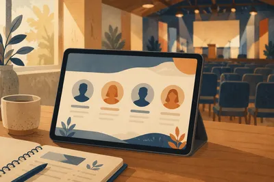 Church Conference Speaker Lineup on Tablet