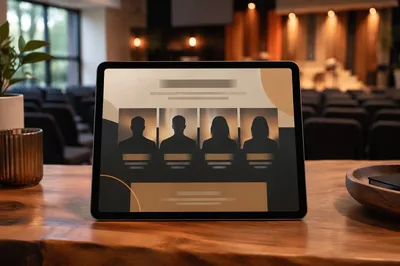 Church Conference Speaker Lineup on Tablet