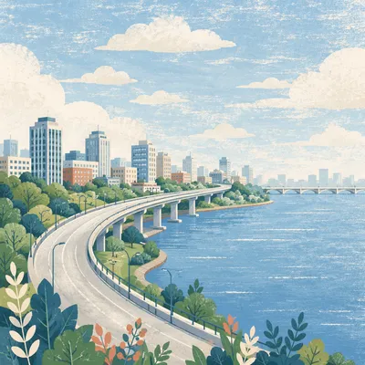 Modern Waterfront Church Event Flyer Background