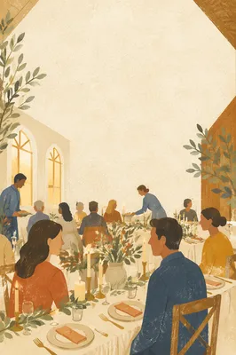 Elegant Church Fundraiser Dinner Table Scene