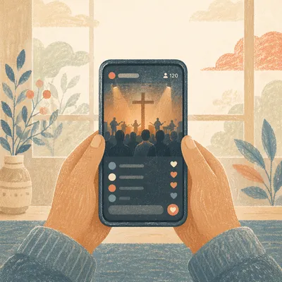 Smartphone Live Stream in Hands