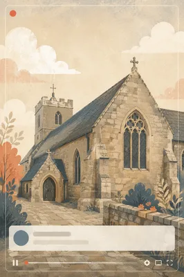 Historic Stone Church Exterior Under Cloudy Sky