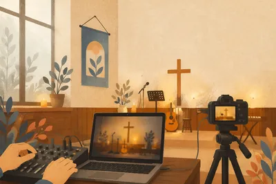 Chapel Live Stream Setup with Cross