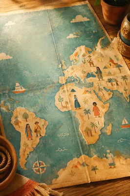Vintage World Map Missions Month Background