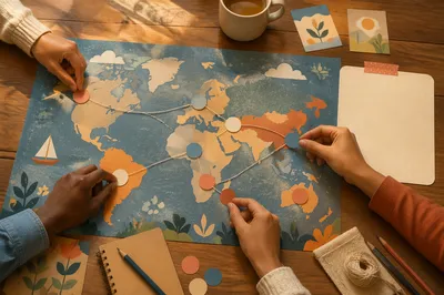 Missions Month World Map Planning Graphic