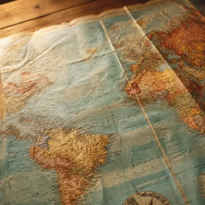 Vintage World Map Missions Month Background