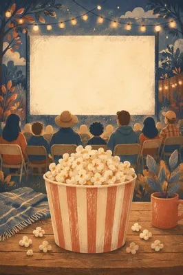 Cozy Church Movie Night Popcorn Scene