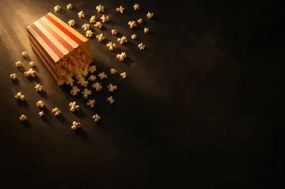 Church Movie Night Popcorn Event Background