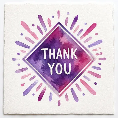 Watercolor Thank You Graphic for Church Volunteers