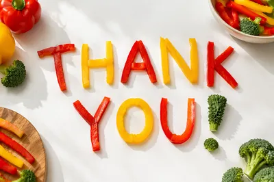 Volunteer Thank You Vegetable Lettering Design