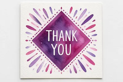 Watercolor Thank You Card for Church Volunteers