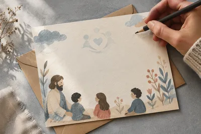 Church Volunteer Thank You Card Flat Lay