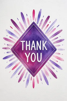 Watercolor Thank You Card for Church Volunteers