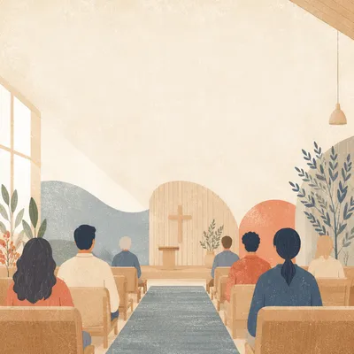 Warm Modern Church Welcome Background