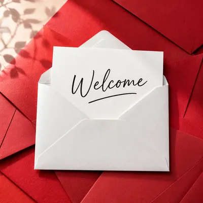 Warm Church Welcome Envelope Graphic