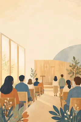 Warm Modern Church Welcome Background