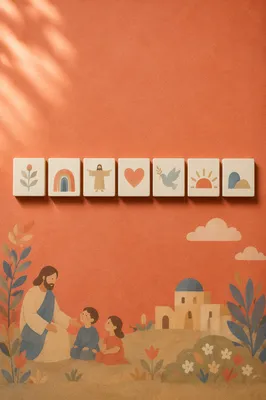 Warm Modern Church Welcome Tile Layout