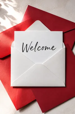 Warm Church Welcome Envelope Flat Lay