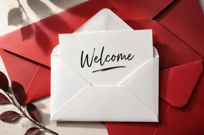 Warm Modern Church Welcome Flat Lay