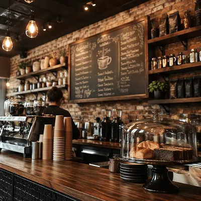 Cozy Café Counter With Pastries