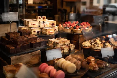 Cozy Artisan Bakery Pastry Counter Display