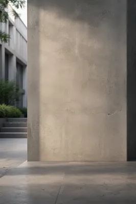 Urban Concrete Wall in City Courtyard