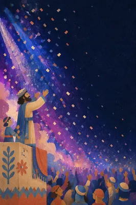 Falling Confetti Celebration with Copy Space