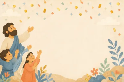Colorful Confetti Falling on Ivory Background