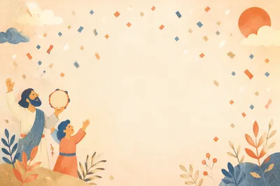 Colorful Confetti Falling on Minimal Background
