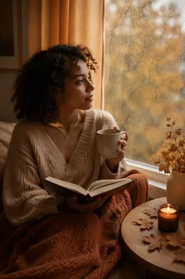 Cozy Autumn Window Journaling Scene