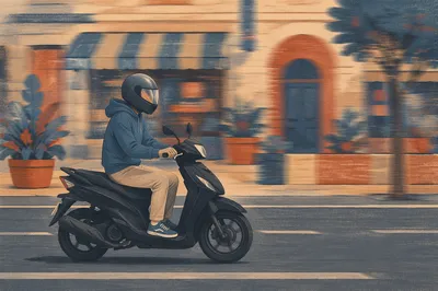 Urban Scooter Commute in Motion