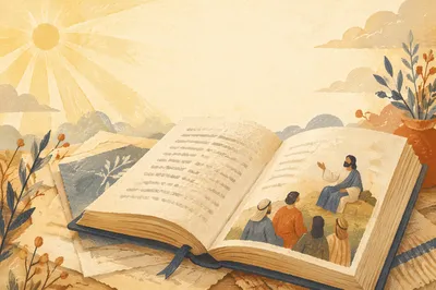 Open Book in Warm Sunrise Light