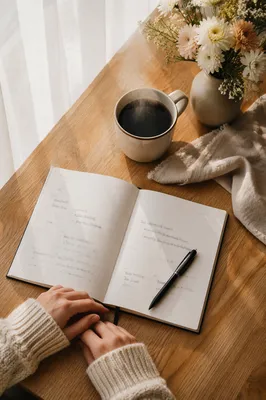 Calm Morning Planner and Coffee Flat Lay