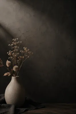 Minimalist Dark Vase Still Life