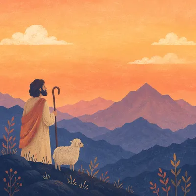 Serene Mountain Sunset Verse Background