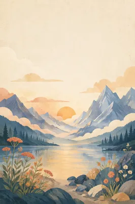 Peaceful Mountain Sunrise Bible Verse Wallpaper