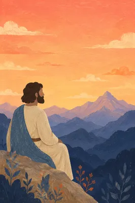 Serene Mountain Sunset Verse Wallpaper Background