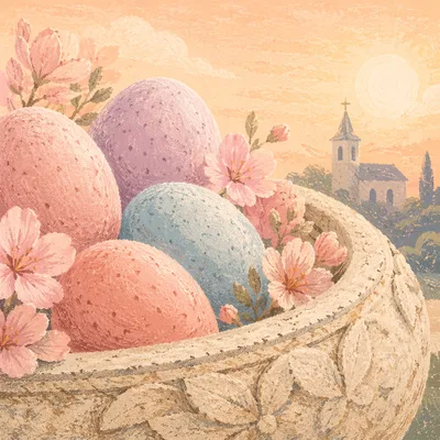 Pastel Easter Sunrise Church Invitation Background