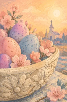 Pastel Easter Sunrise Church Invitation Background