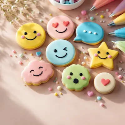 Colorful Playful Emoji Cookies and Candy