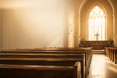 Peaceful Chapel Interior Facebook Cover Background