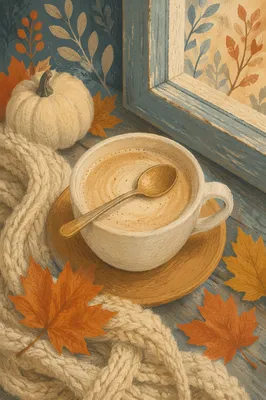 Cozy Autumn Coffee Flat Lay Scene