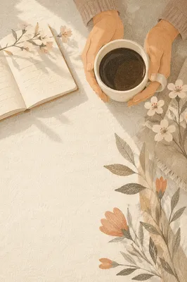 Coffee and Flowers Morning Flat Lay