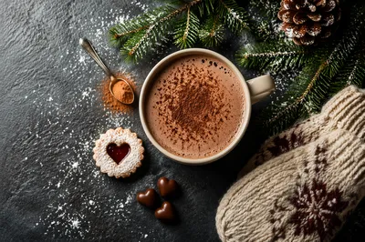 Cozy Winter Cocoa Flat Lay