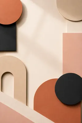 Modern Geometric Paper Shapes Flat Lay