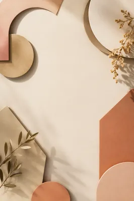 Minimal Geometric Paper Shapes Flat Lay