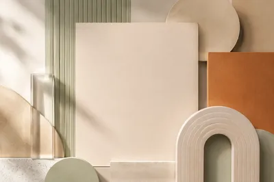 Minimal Geometric Shapes in Neutral Tones